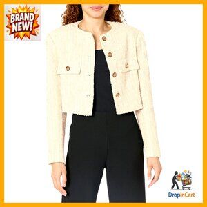 Wool Blend Blazer Jacket Classic Chic Elegant Minimal Regular Fit Band Collar